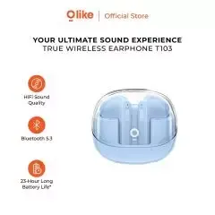 Olike T103 headset bluetooth earphone wireless TWS earbuds 5.3 - Biru Muda