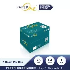 PaperOne Kertas Fotocopy F4 75gr - 1 Box = 5 Ream Putih