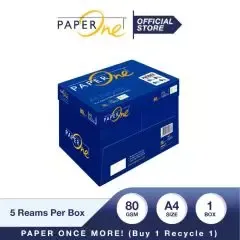 PaperOne Kertas Fotocopy A4 80gr - 1 Box = 5 Ream White/Salem