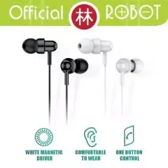 Robot RE20 Oblique In-Ear Deep Bass Ultra Light Wired Earphone  Black