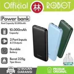 Robot RT12 Powerbank 10000 mAh Type C Micro USB Dual Input Output Blue