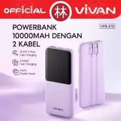 Vivan VPB-E10 10000 mAh Powerbank PD20W QC 22.5W Fast Charging LED
