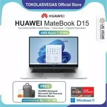 HUAWEI MateBook D15 AMD Ryzen™ 7 5700U RAM 8+512GB SSD Laptop8999 Garansi Resmi
