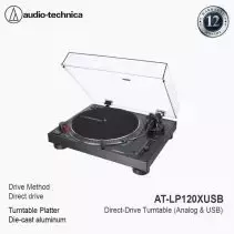 Audio-Technica AT-LP120XUSB Direct-Drive Turntable (Analog & USB) - Black