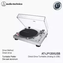 Audio-Technica AT-LP120XUSB Direct-Drive Turntable (Analog & USB) -Silver