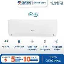 AC GREE 0.5 PK INVERTER SERIES GWC-05F5S WITH FAST COOLING - SMART CLEANER - HEMAT LISTRIK HINGGA 50%