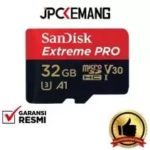 SanDisk Micro SDHC 32GB Extreme Pro UHS-I U3 (100MBs/90MBs) GARANSI RESMI